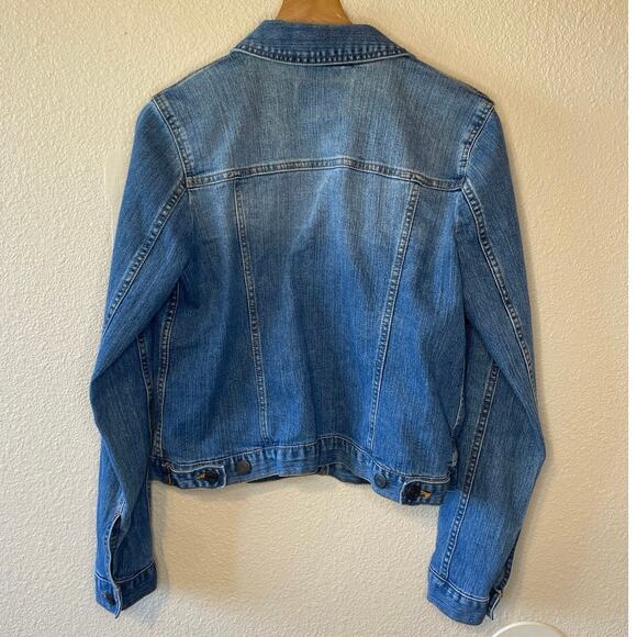 Banana Republic Medium Wash Y2K Boho Style Button Up Denim Jack Small - Picture 2 of 10